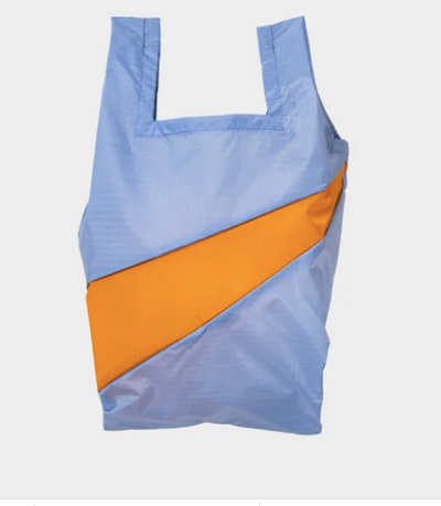 SUSAN BIJL The New Shopping Bag Navy & Water SMALL