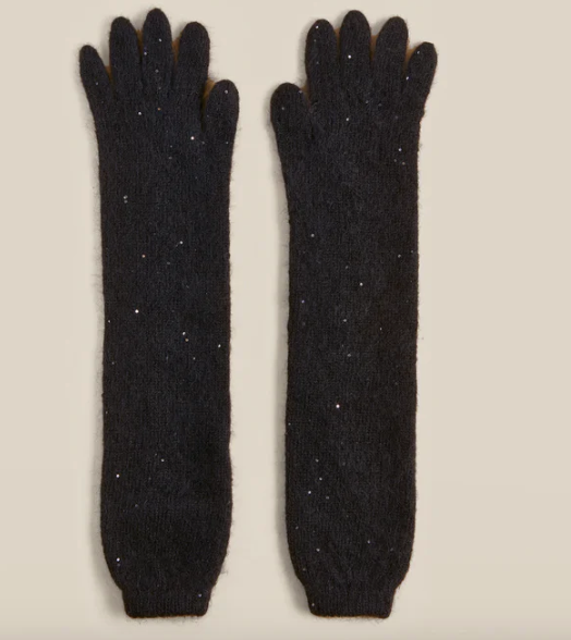 MOHAIR SEQUIN LONG GLOVES