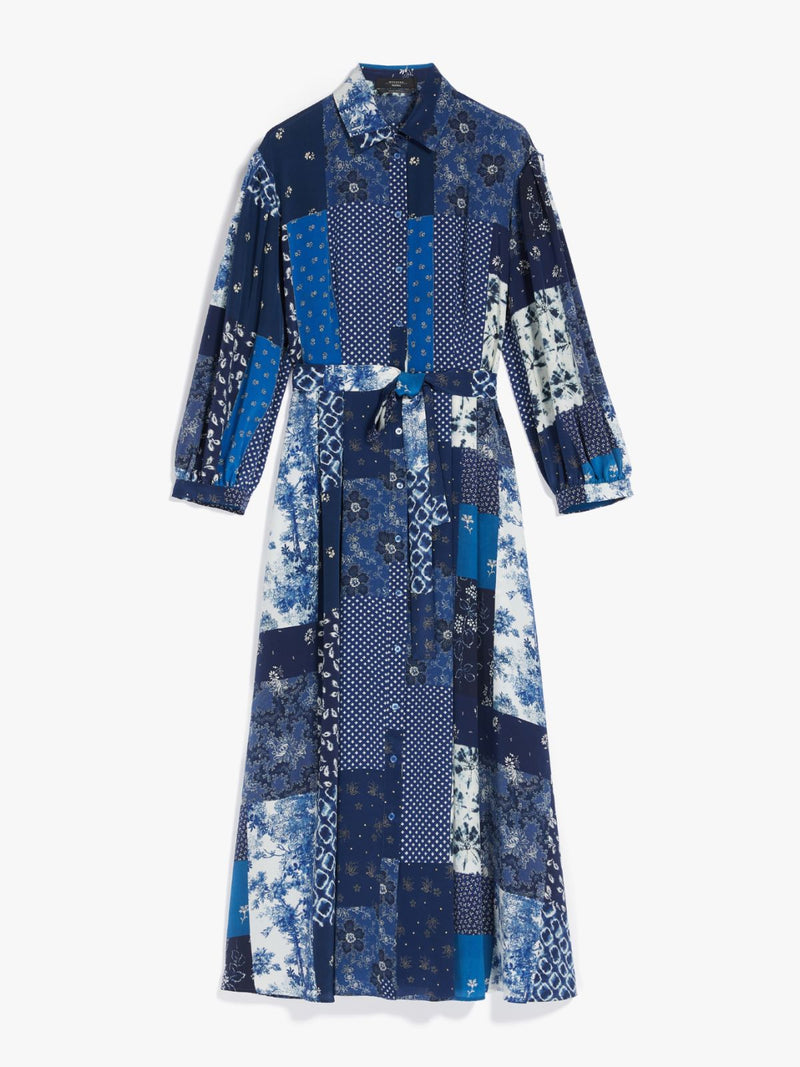 Maxmara Weekend vestido seda patchwork